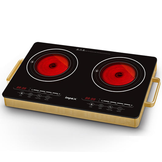 Impex IR-2704 Double Infrared Cooktop – 3600W, Touch Control, 5 Cooking Modes