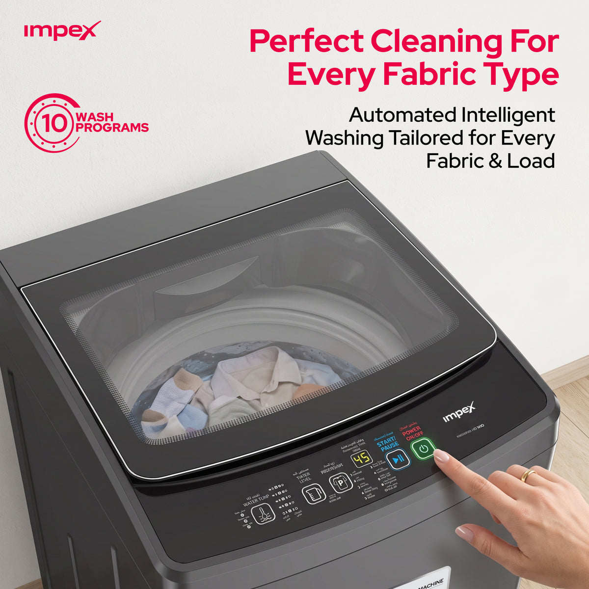 Impex 10KG Fully Automatic Top Load Washing Machine (WM1000TMG)