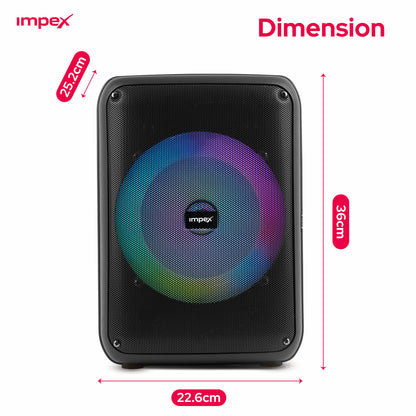 Impex TS-4001 Portable Speaker System – 800W PMPO, Bluetooth, TWS & Wireless Mic