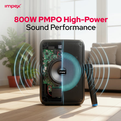 Impex TS-4001 Portable Speaker System – 800W PMPO, Bluetooth, TWS & Wireless Mic
