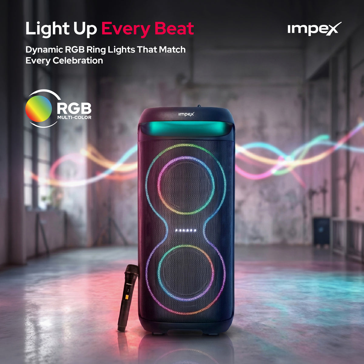 Impex TS81 Portable Trolley Speaker | 4000W PMPO | Karaoke | Wireless Mic
