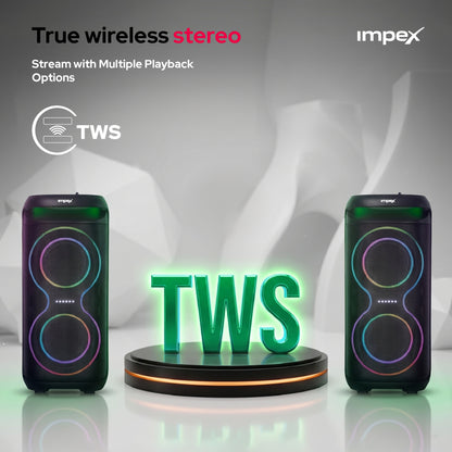 Impex TS81 Portable Trolley Speaker | 4000W PMPO | Karaoke | Wireless Mic