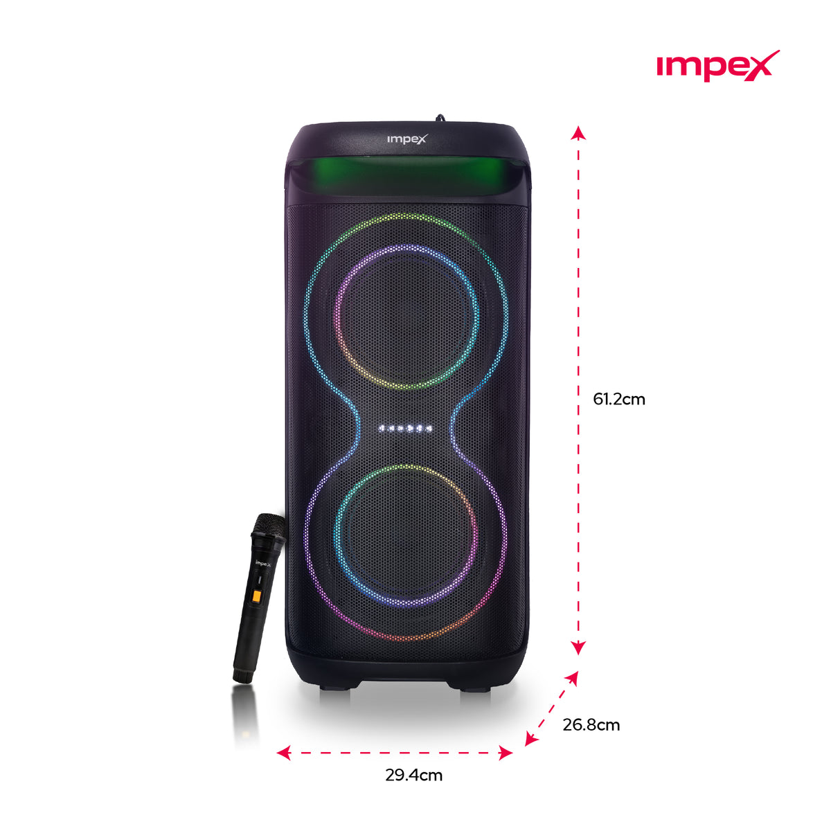 Impex TS81 Portable Trolley Speaker | 4000W PMPO | Karaoke | Wireless Mic