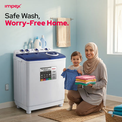 Impex WM-4205 12KG Semi-Automatic Washing Machine – Air Turbo Dry, Double Layer Body
