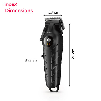Impex IHC7 – Professional Hair Clipper with LED Display & 2000mAh Battery