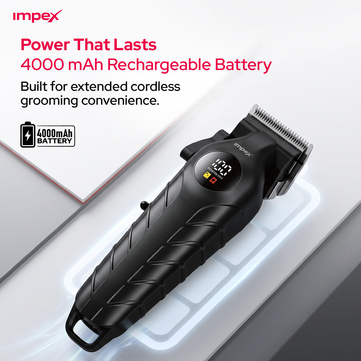 Impex IHC7 – Professional Hair Clipper with LED Display & 2000mAh Battery