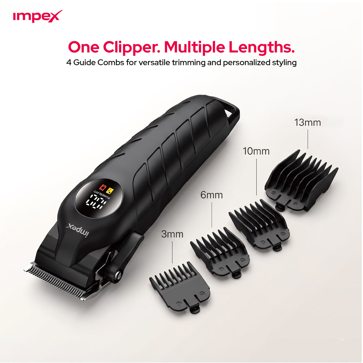 Impex IHC7 – Professional Hair Clipper with LED Display & 2000mAh Battery