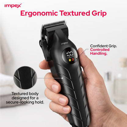 Impex IHC7 – Professional Hair Clipper with LED Display & 2000mAh Battery