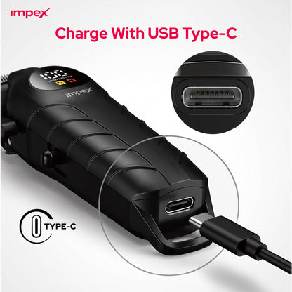 Impex IHC7 – Professional Hair Clipper with LED Display & 2000mAh Battery