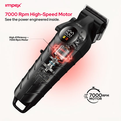 Impex IHC7 – Professional Hair Clipper with LED Display & 2000mAh Battery