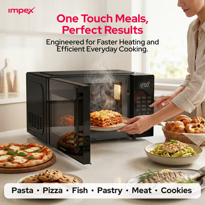 Impex MO8101DB 20L Digital Microwave Oven – 700W, 8 Presets & Child Safety Lock