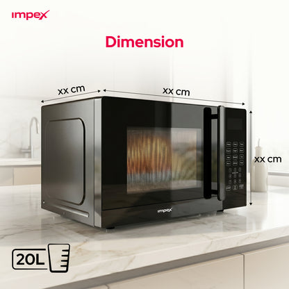 Impex MO8101DB 20L Digital Microwave Oven – 700W, 8 Presets & Child Safety Lock