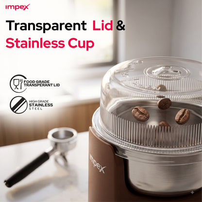 Impex CG3401 – 200W Coffee Grinder with Stainless Steel Blade & Overheat Protection