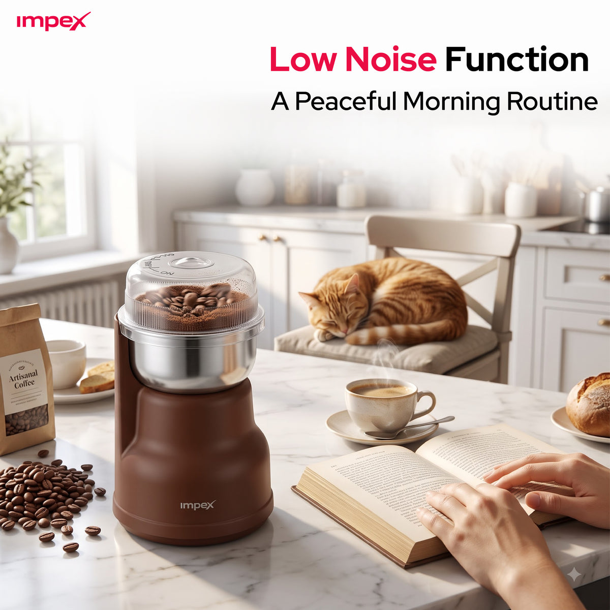Impex CG3401 – 200W Coffee Grinder with Stainless Steel Blade & Overheat Protection