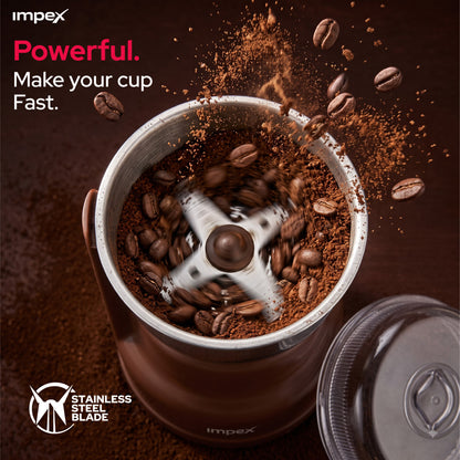 Impex CG3401 – 200W Coffee Grinder with Stainless Steel Blade & Overheat Protection