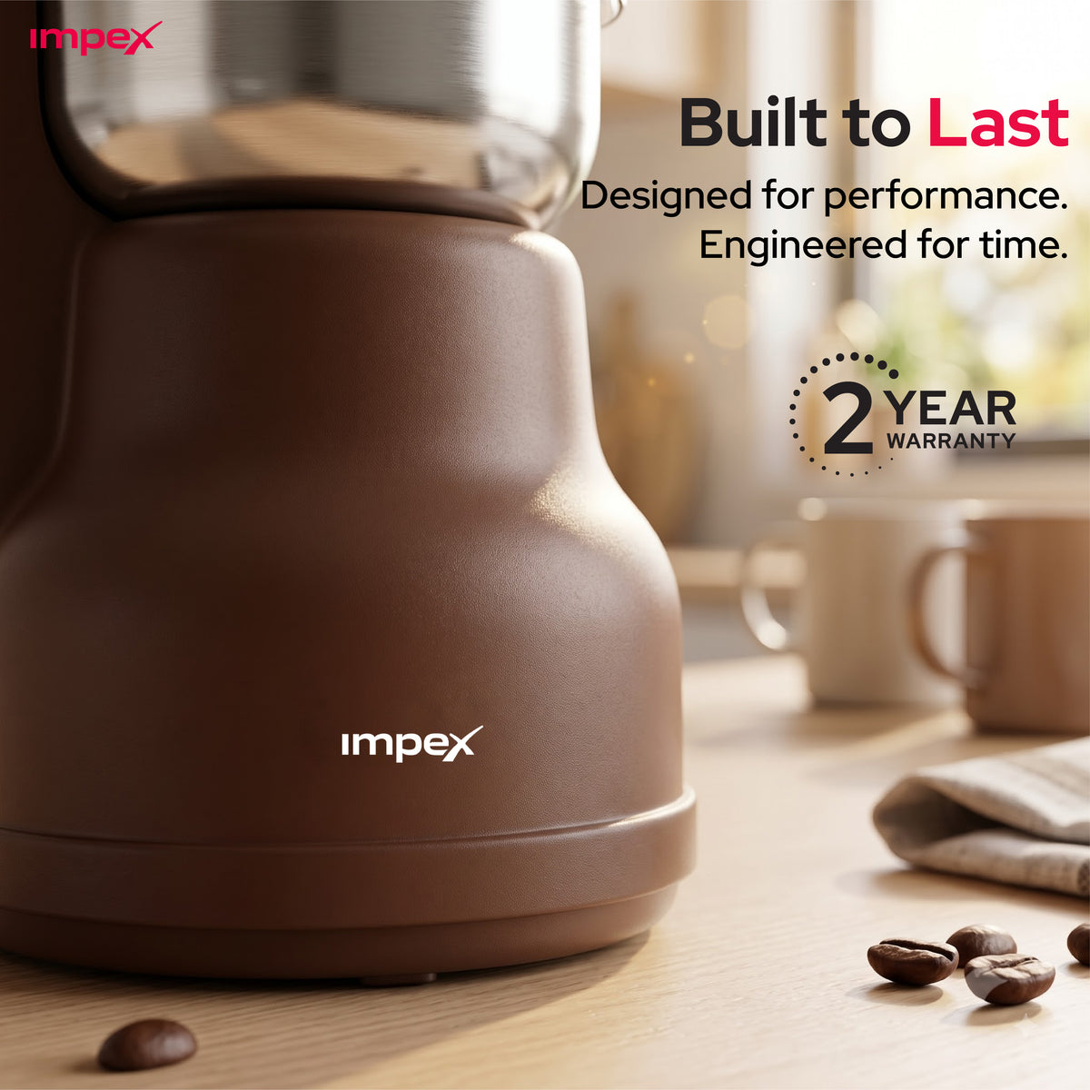 Impex CG3401 – 200W Coffee Grinder with Stainless Steel Blade & Overheat Protection