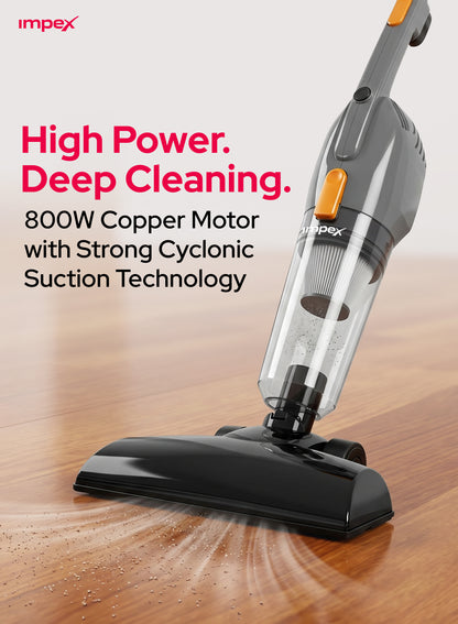 Impex VC4702 3-in-1 Stick Vacuum Cleaner – 800W Copper Motor, Lightweight & Powerful