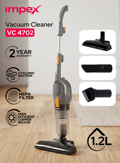 Impex VC4702 3-in-1 Stick Vacuum Cleaner – 800W Copper Motor, Lightweight & Powerful