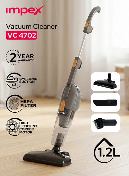 Impex VC4702 3-in-1 Stick Vacuum Cleaner – 800W Copper Motor, Lightweight & Powerful